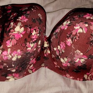 Wine/Flower Lane Bryant Cacique 42G Lightly Lined Balconette